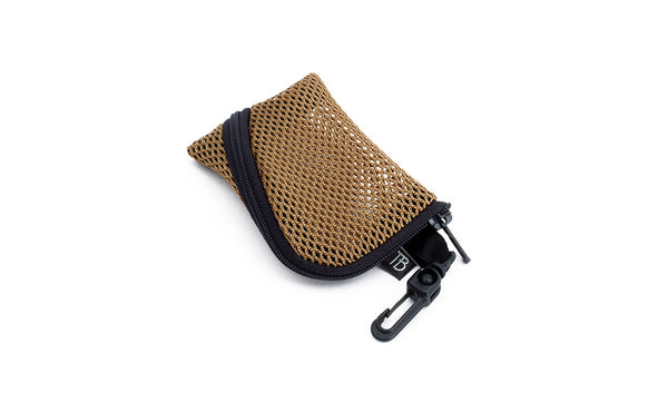 A Super Mini Ghost Whale Pouch in Coyote (tan) Mesh.